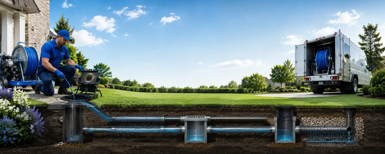 Outdoor drain cleaning information for La Fontaine, IN